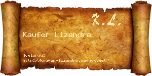 Kaufer Lizandra névjegykártya
